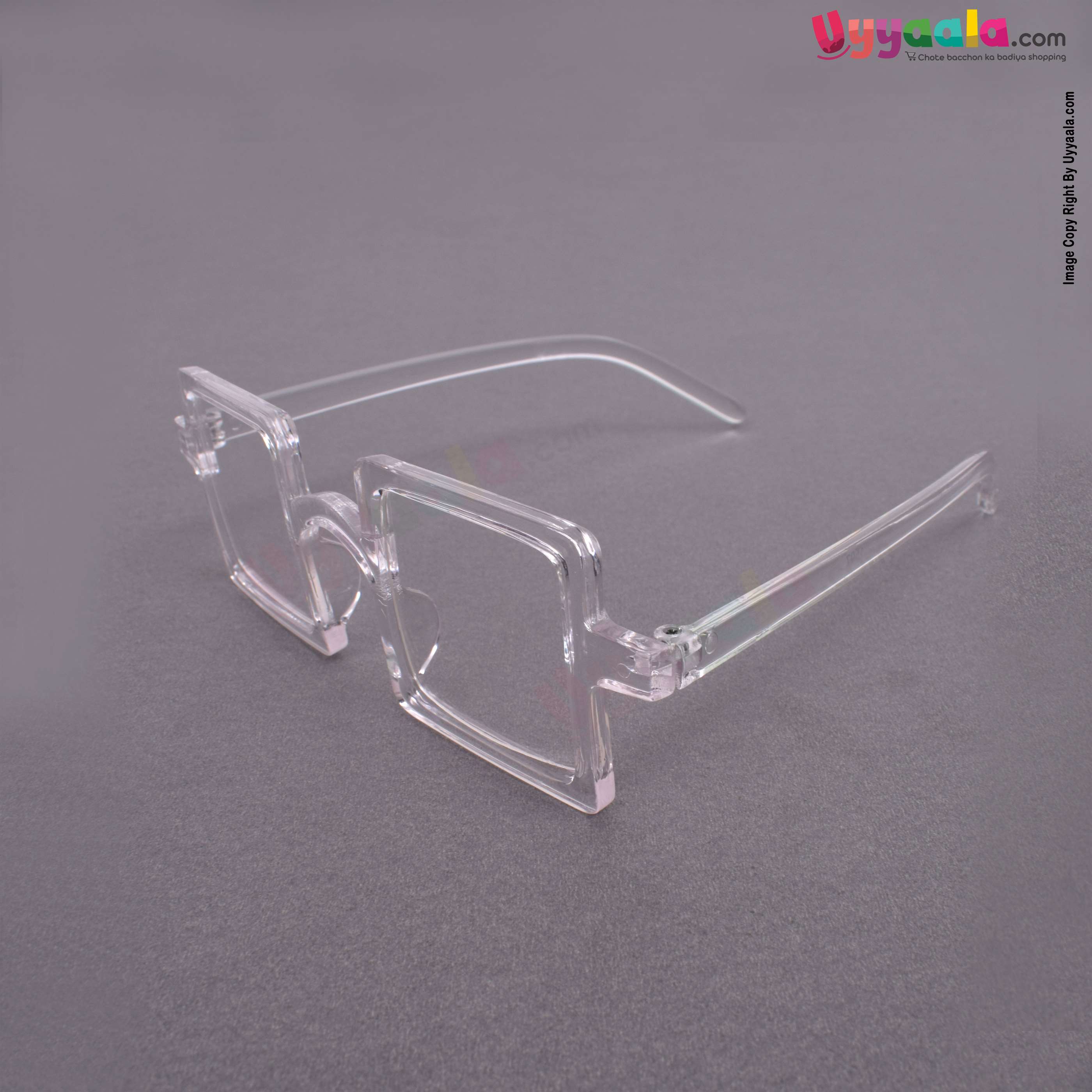 Trendy square shaped transparent sunglasses for kids