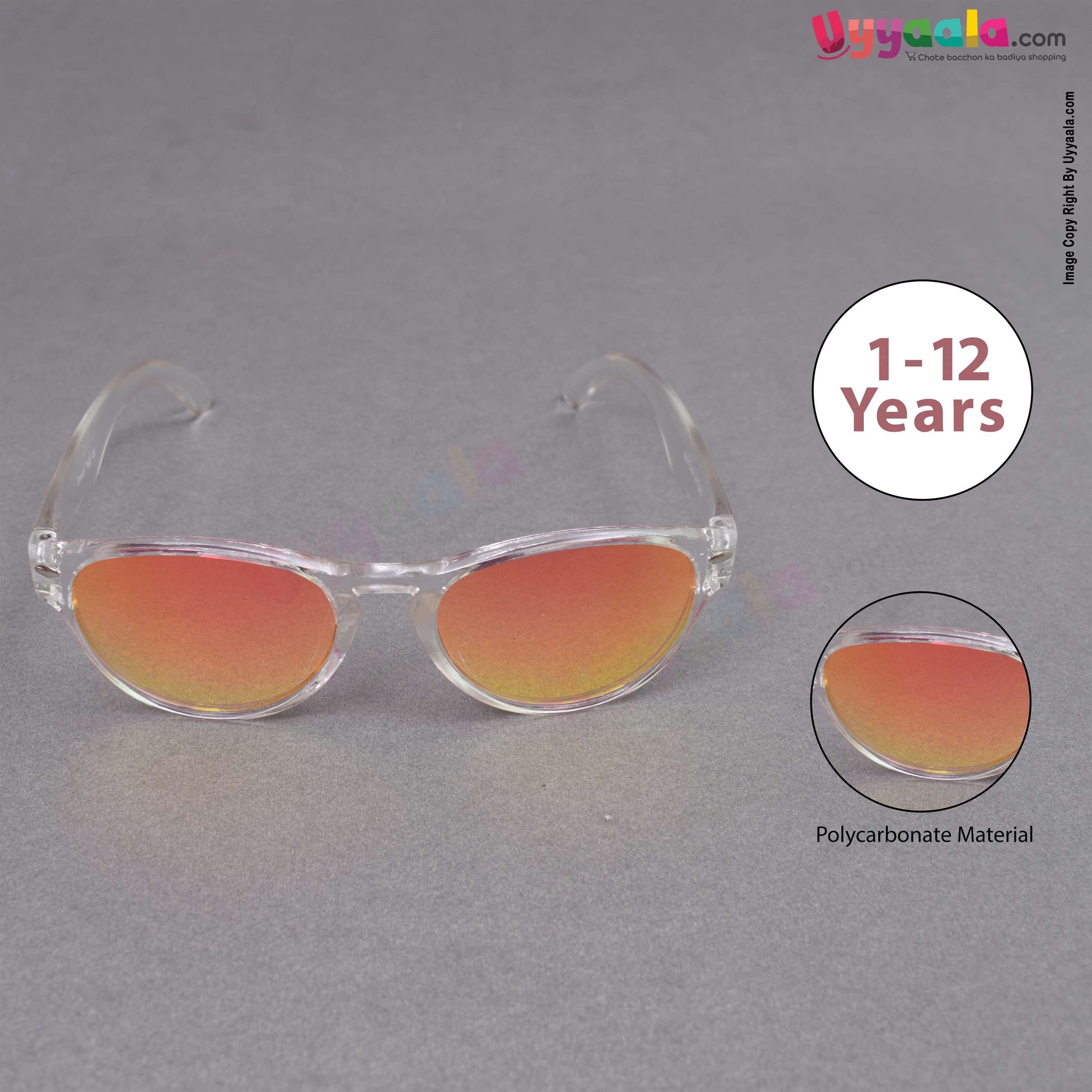 Trendy cat-eye orange shade sunglasses for kids