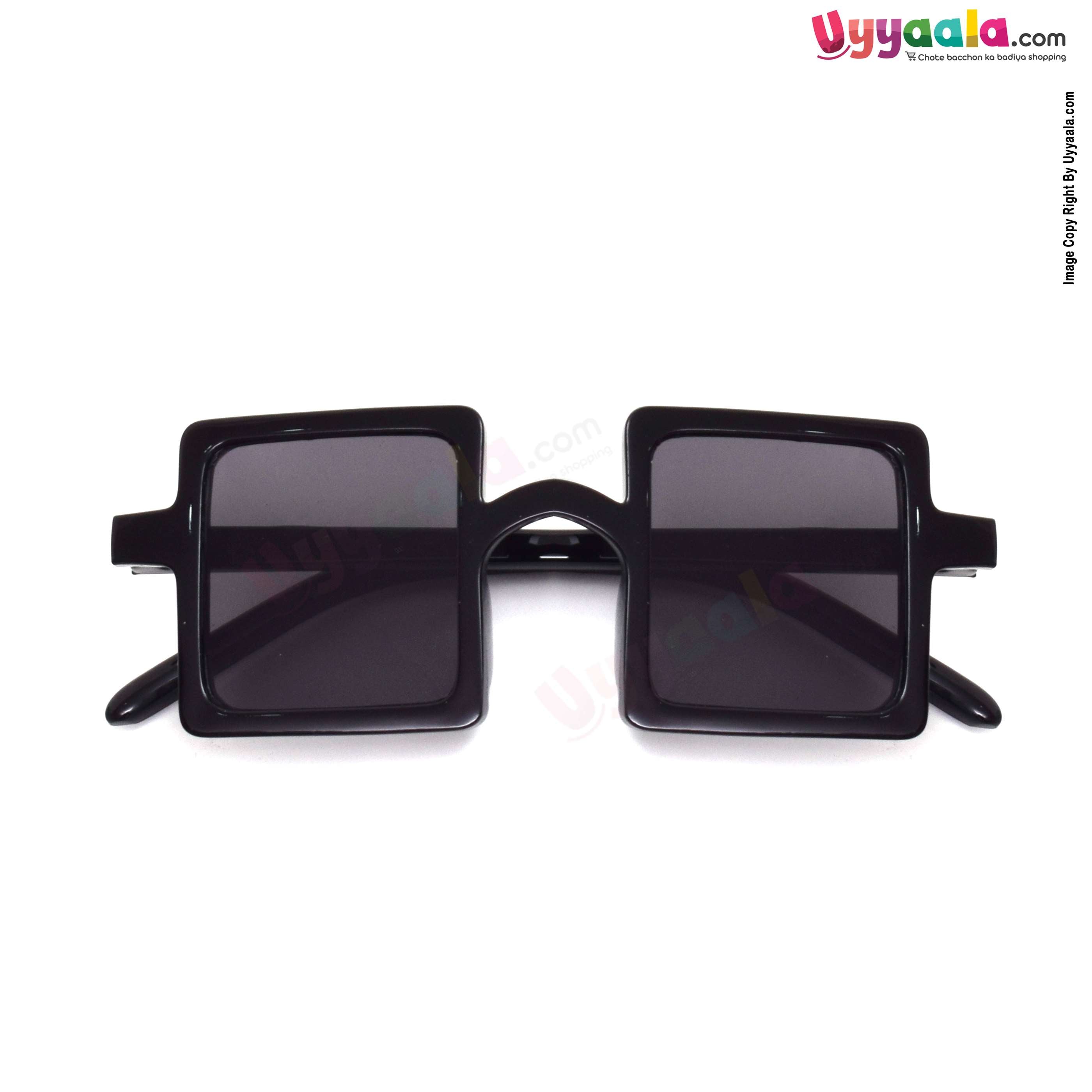 Trendy square shaped tinted sunglasses for kids - black