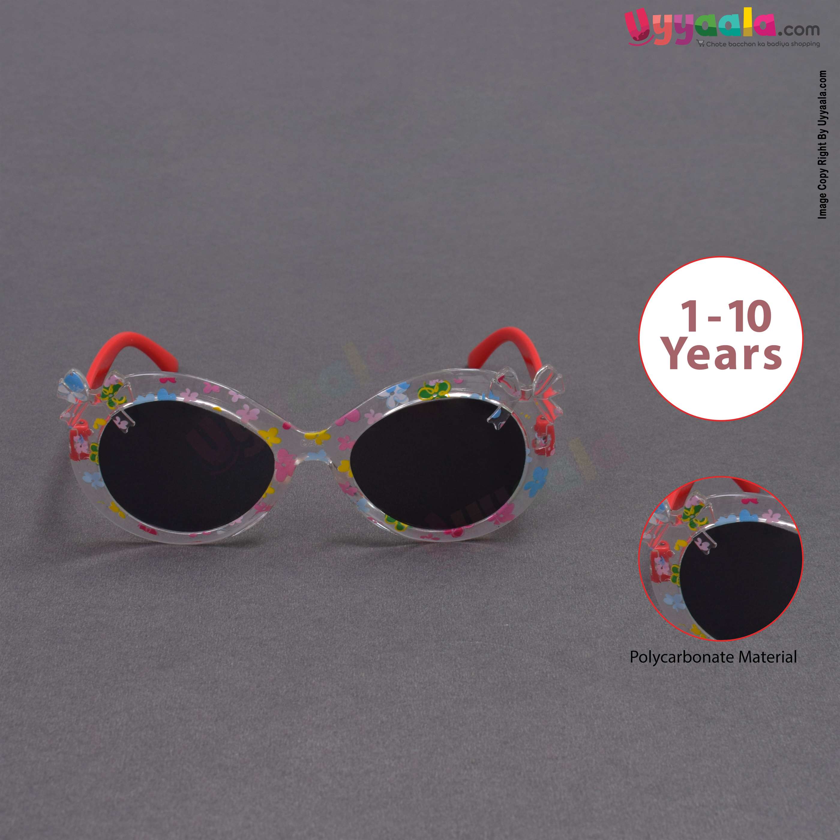 Stylish cat-eye tinted sunglasses for kids