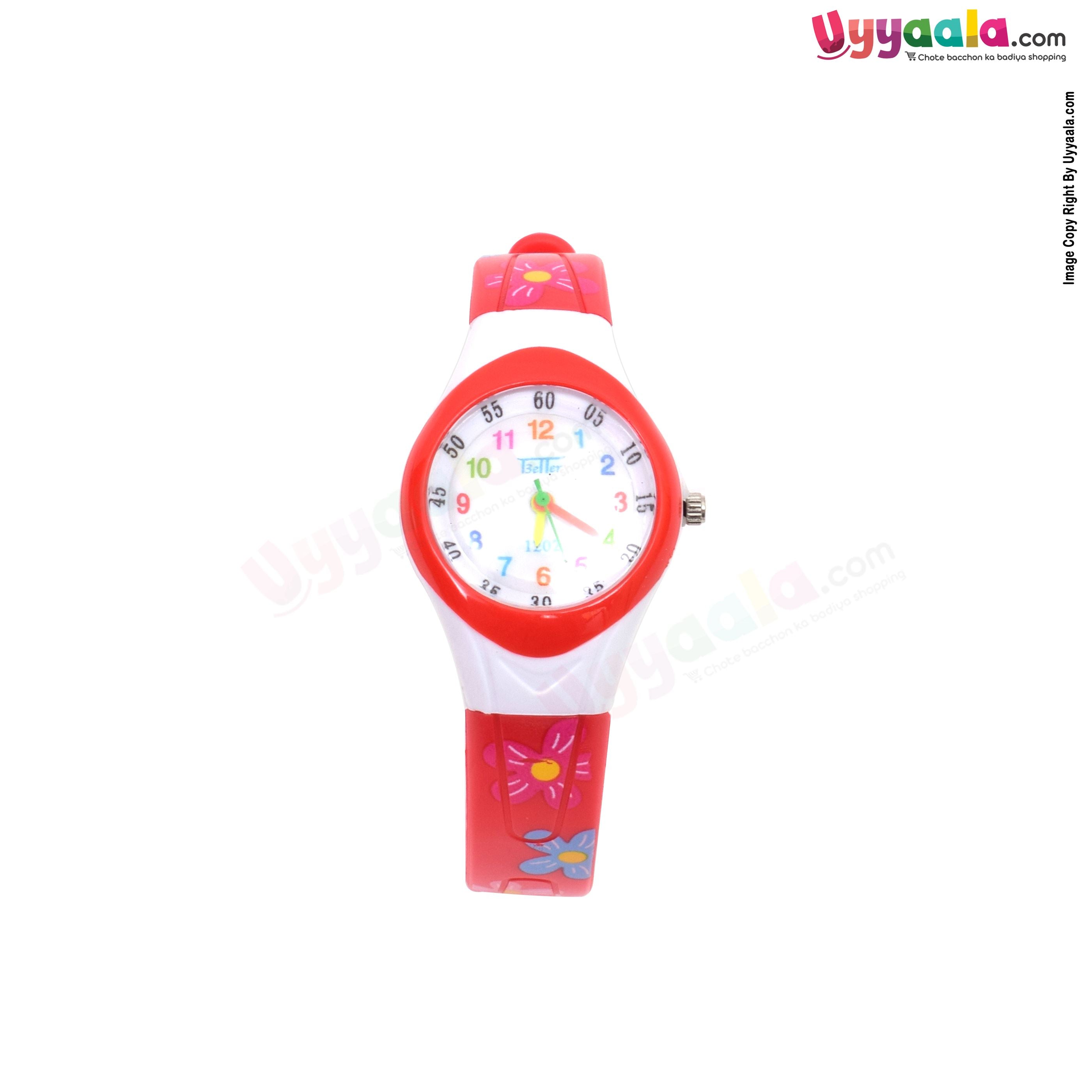 White analog wrist watch for kids
