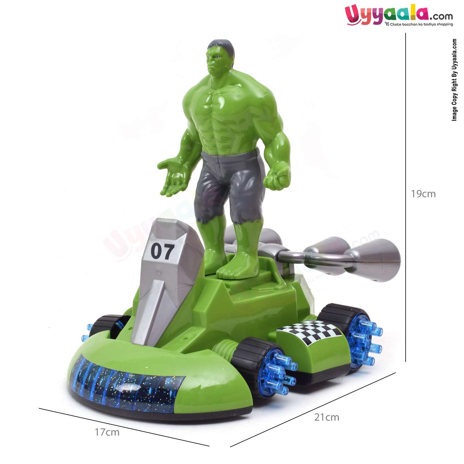 Hulk battery operated cartoon car with 5D lights
