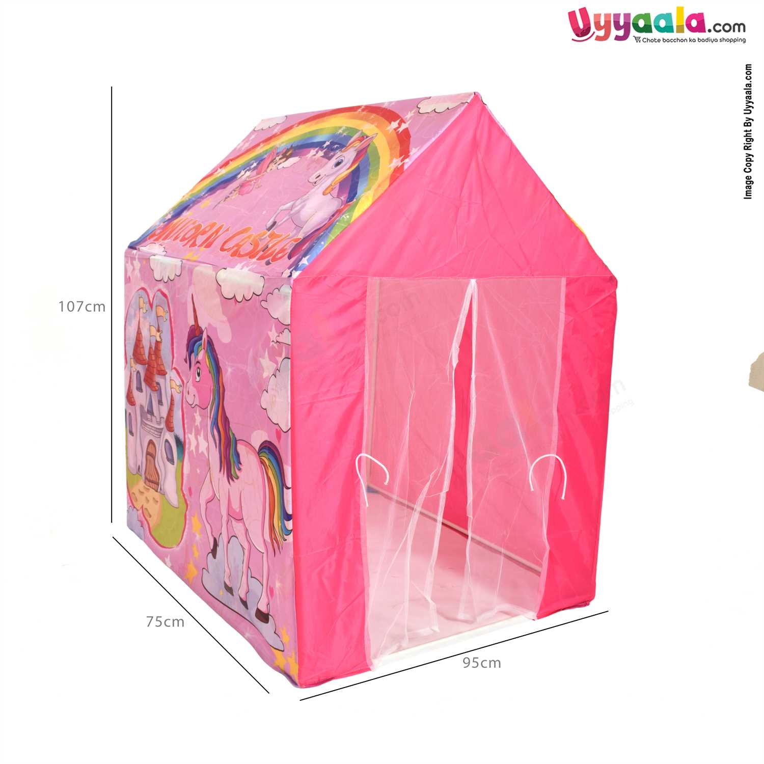 Unicorn castle printed tent house for kids play