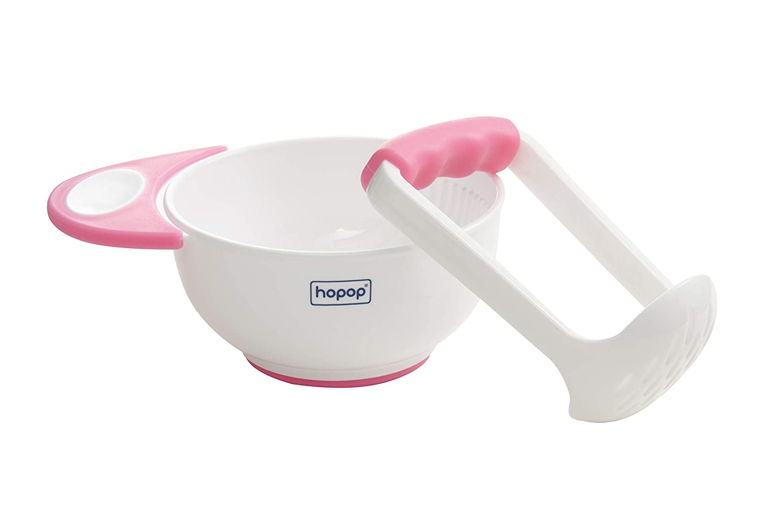 HOPOP Baby's Food Mash & Serve Feeding Bowl - Pink 4m+