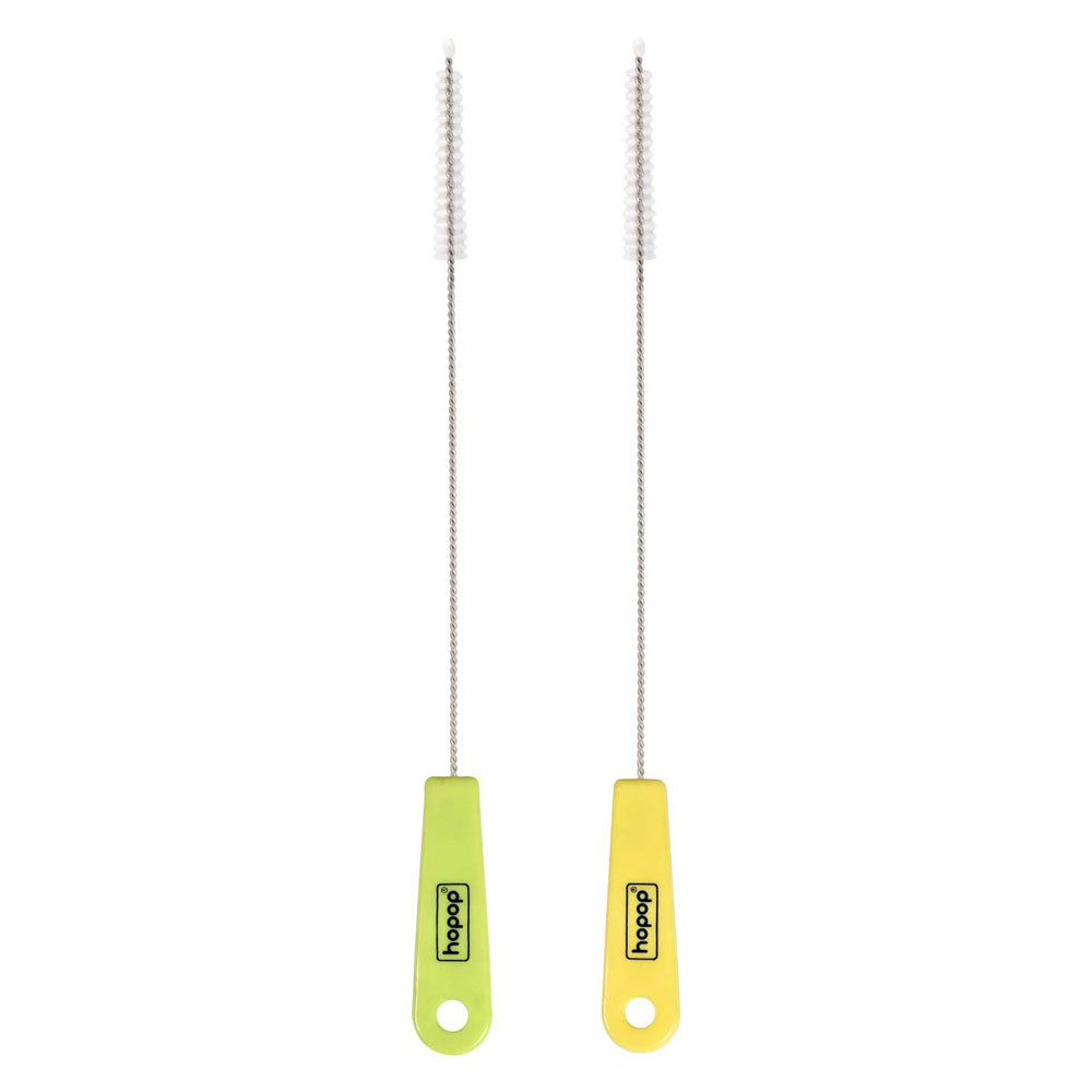 HOPOP Durable Easy Clean Straw Brush - Green & Yellow 2pcs