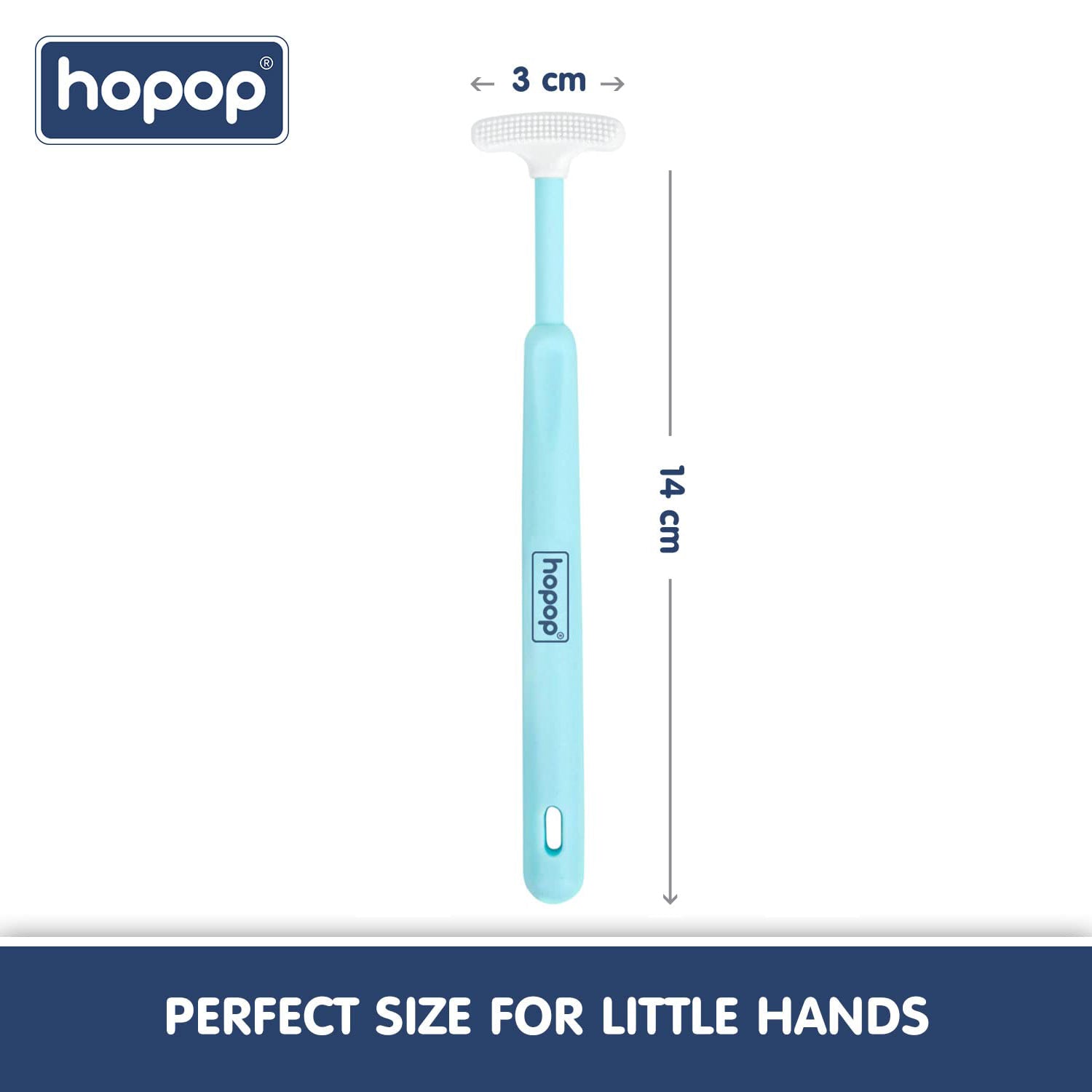 HOPOP Soft & Gentle Tender Tongue Cleaner For Babies - Blue 6m+