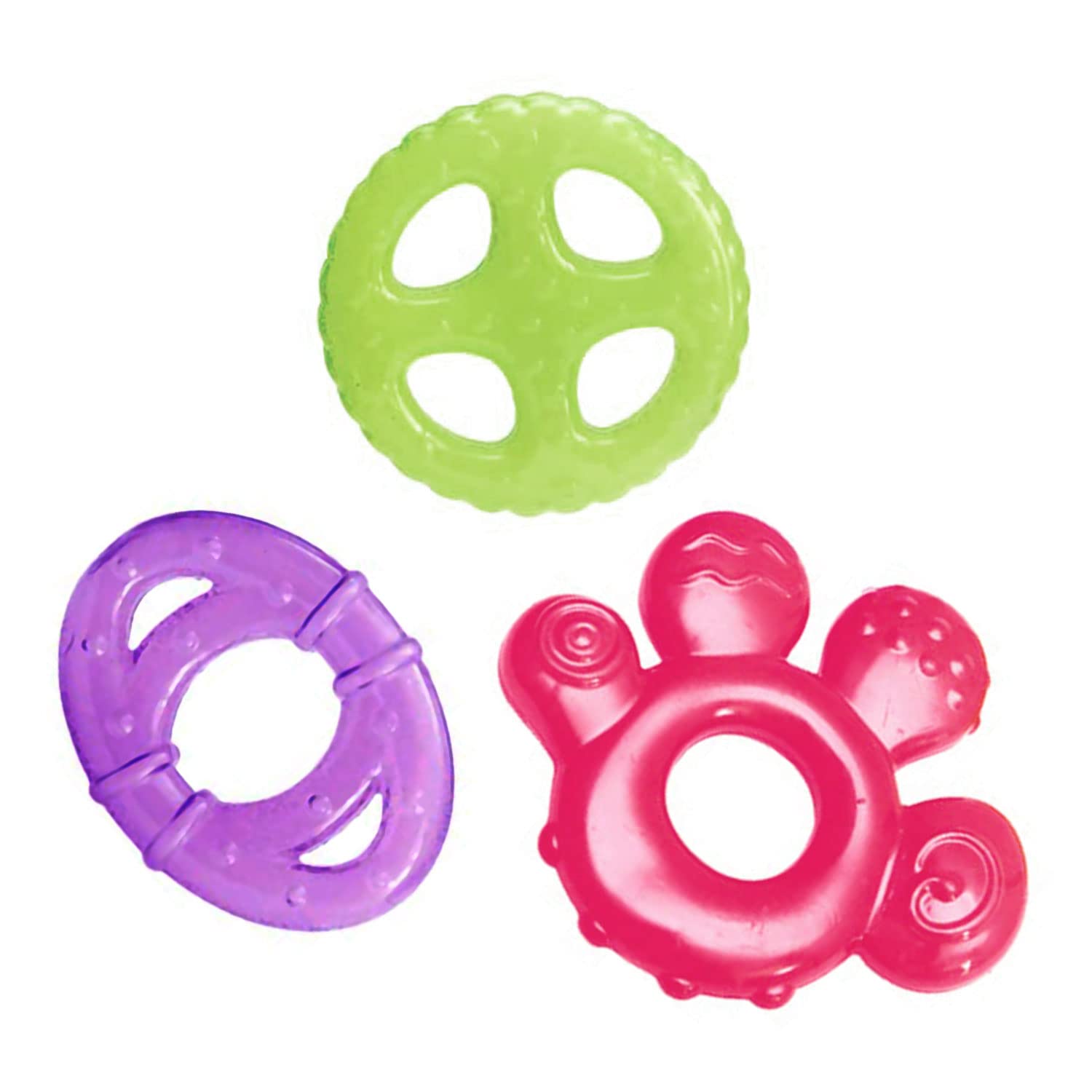 HOPOP BPA Free Water Filled Cooling Teether For Babies - Multicolor 3pcs 4m+