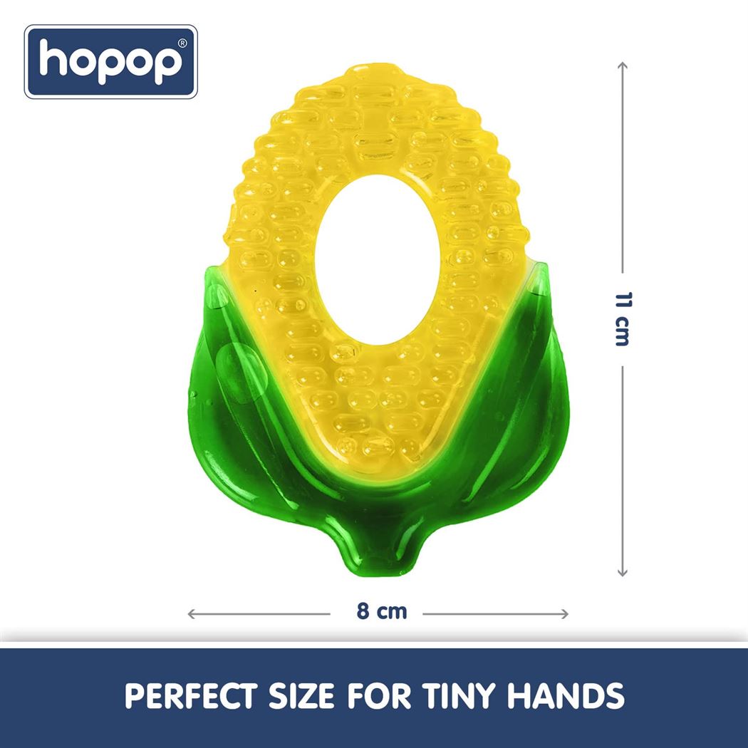 HOPOP Easy Grip Water Filled Cooling Teether For Babies - Corn 4m+