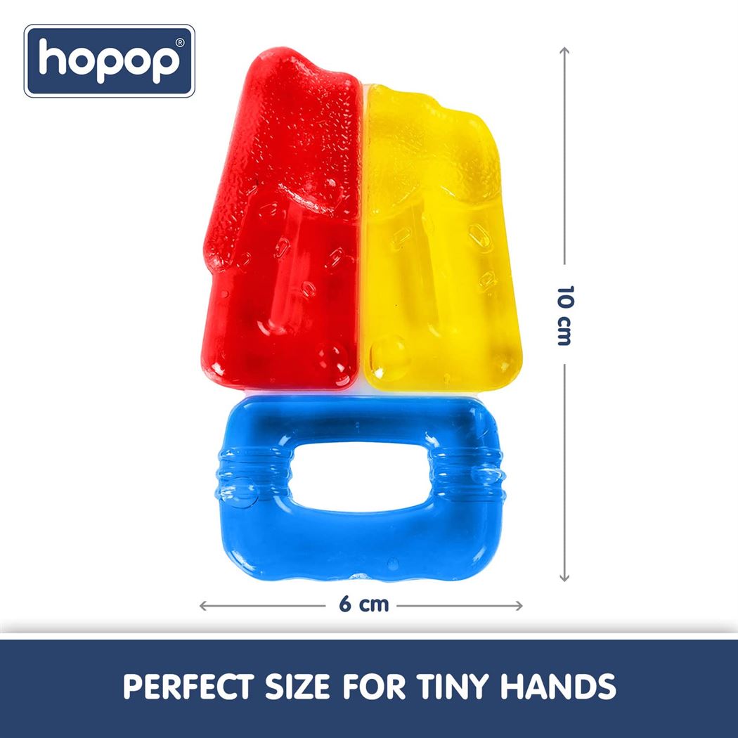 HOPOP Easy Grip Water Filled Cooling Teether For Babies - Ice Lolly 4m+