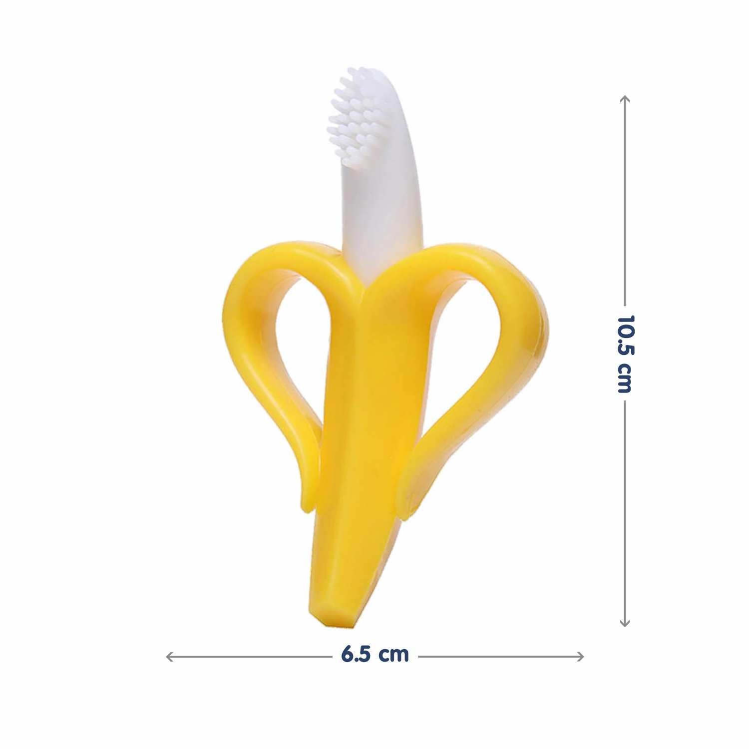 HOPOP Soft Silicone Banana Teether For Babies - Yellow 4m+