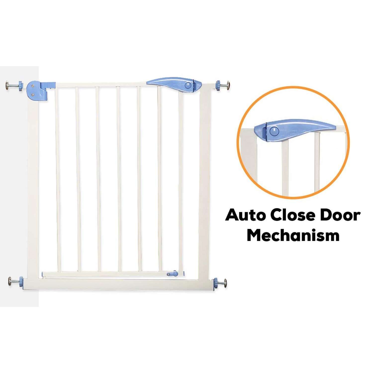 R FOR RABBIT Safe Baby Auto Close Indoor Safety Door Gate for Kids, White