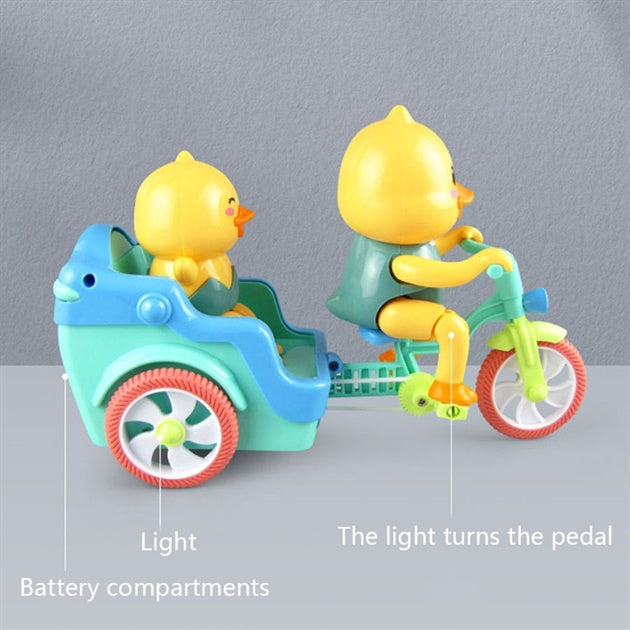 Funny Duck Tri-Cycle battery operated toy for kids with LED lights & music - Multi Color