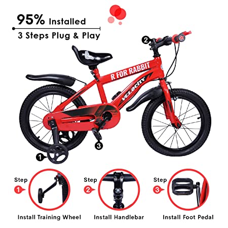 R for Rabbit Velocity 14 inch Bicycle for Kids of 3 to 5 Years Age for Boys and Girls