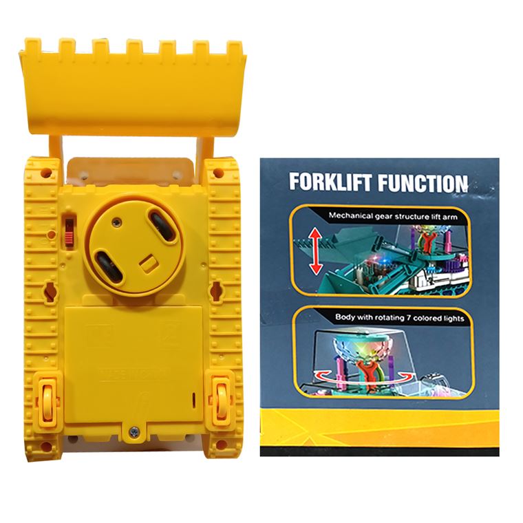 Forklift Battery Operated Toy with visible Gears, 3+Years - Yellow