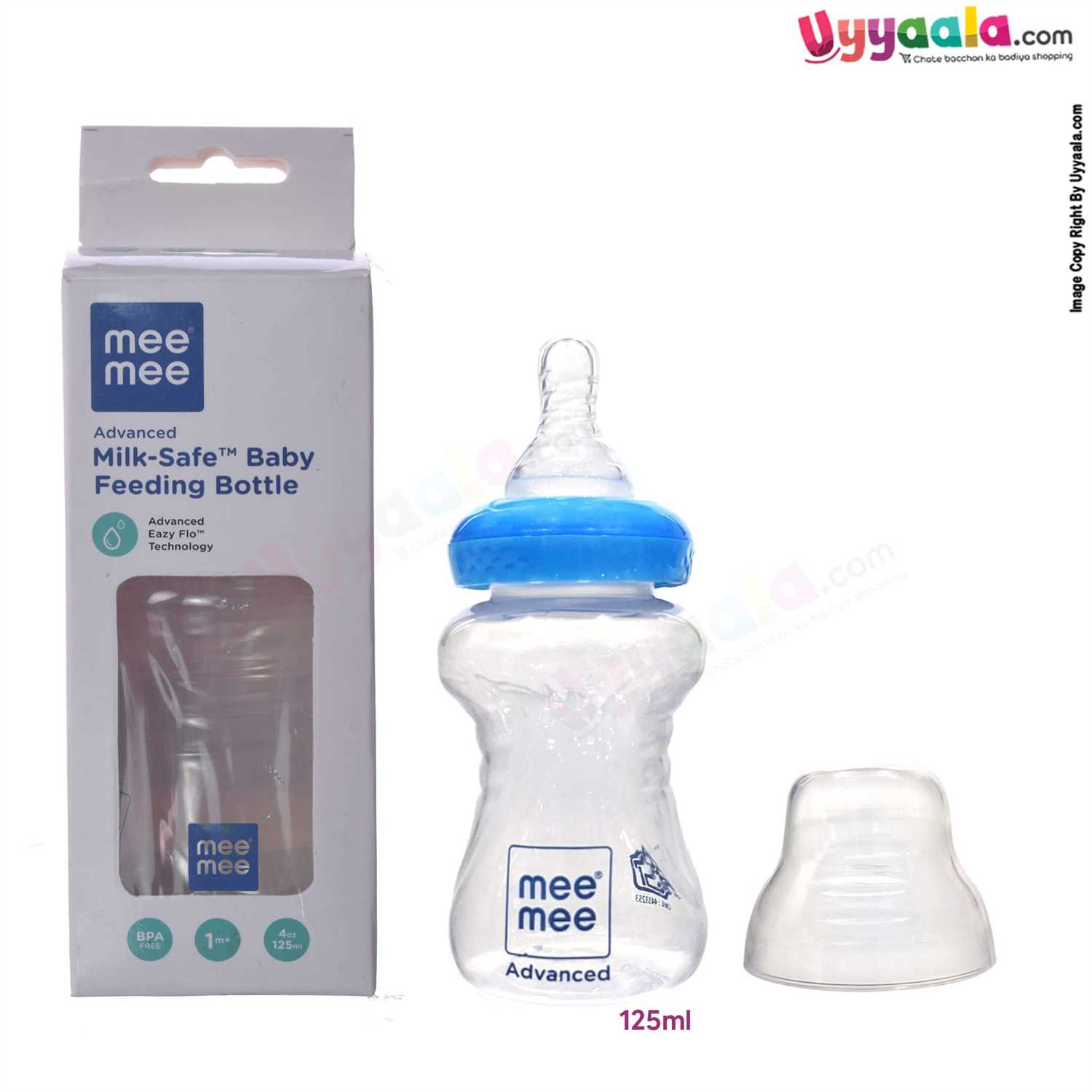 MEE MEE Feeding Bottle Narrow Neck Advanced Milk Safe 125ml 1+m Age