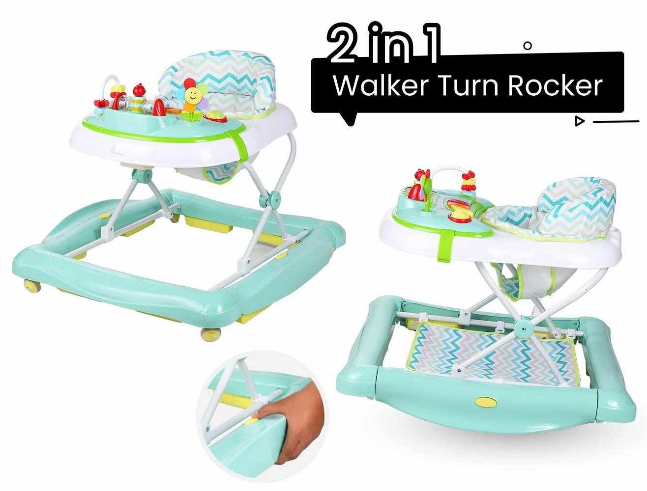 R FOR RABBIT Rock N Walk Rocking Walker with Anti Fall for Kids