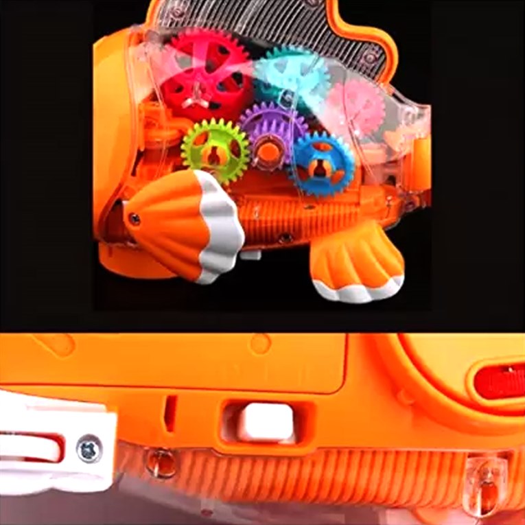 Gear Fish Mechanical Gear Structure Toy for Kids ,3+Years Age - Orange