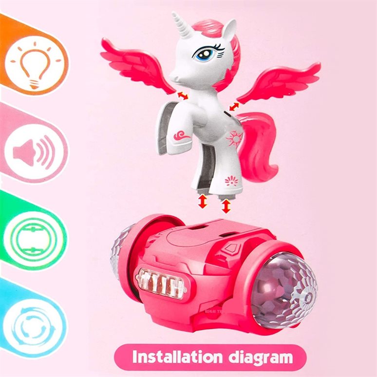 Unicorn Battery Operated Toy With 5d Lights & Music 3+Y Age - White