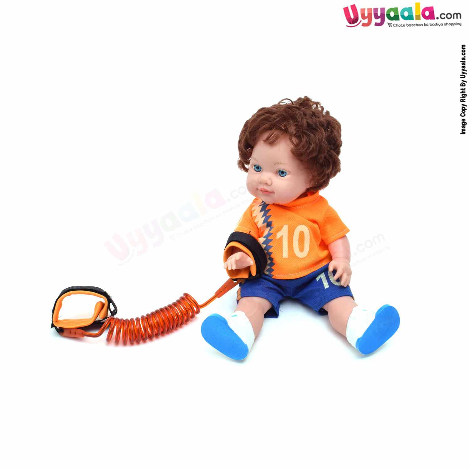 Child Safety Anti-Lost Wrist Link Belt with flexible 360° rotation to keep an Eye on your Child - Orange