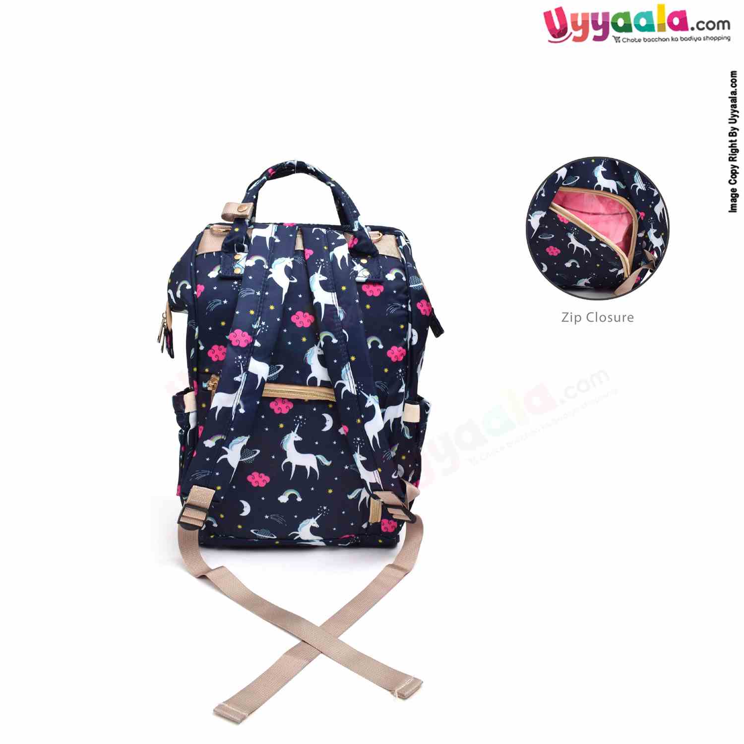 Mother's back pack (diaper bag) comfortable for travelling mothers, premium quality - size(46*31cm) - navy blue