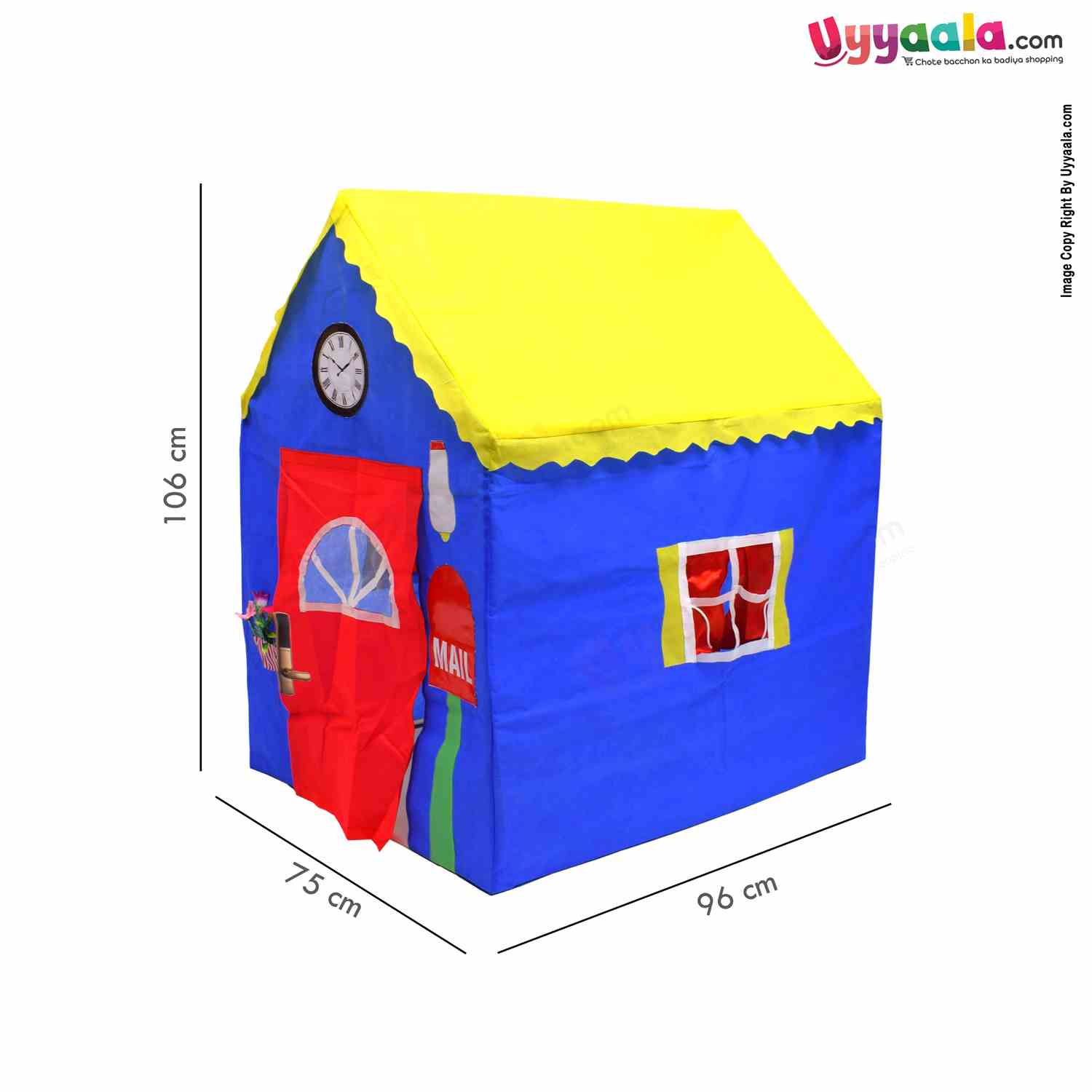 CUDDLES My House Play Tent Water Proof with Removable Pipe Tent House for Kids 3+Y Age - MultiColor