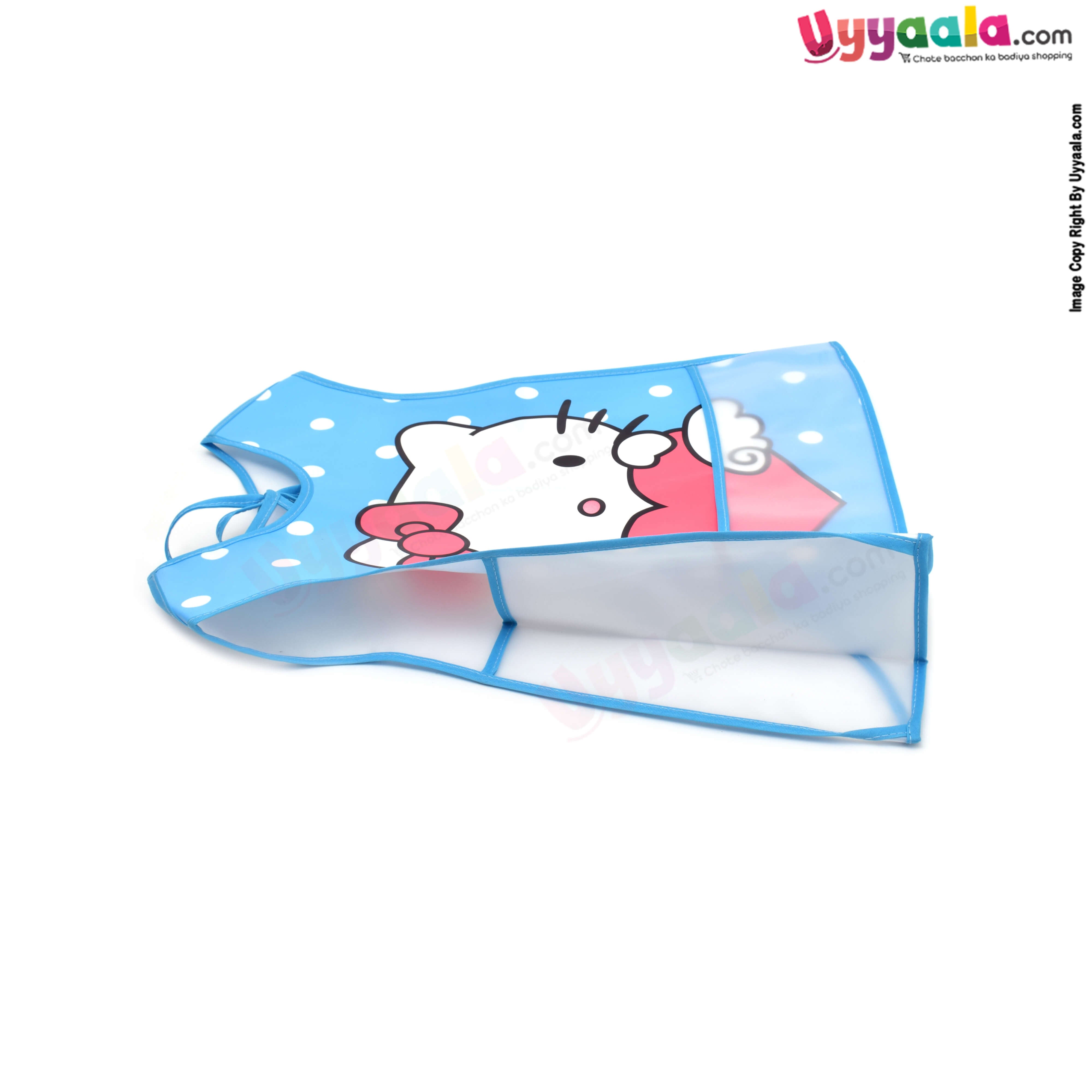 Baby Feeding Bib Tying Pocket Model PVC Hello Kitty Print for 1 - 2Y Age
