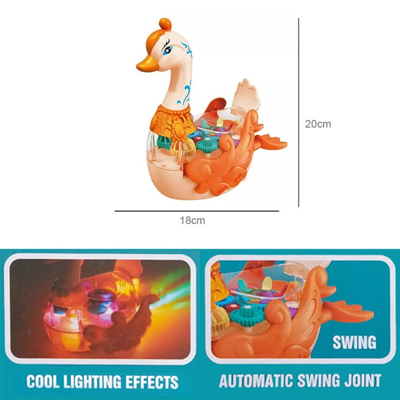Battery Operated Swan Toy with visible Gears, 3+Years - Multicolor