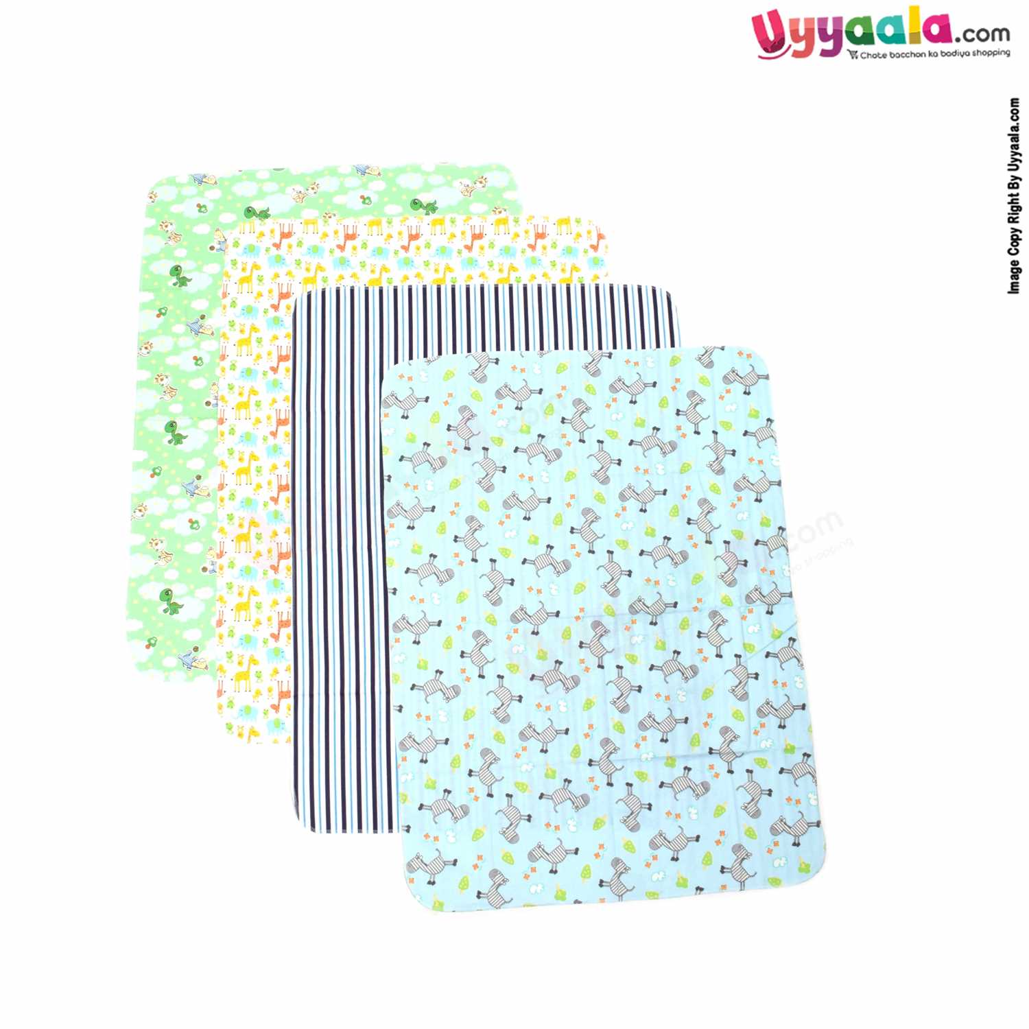 DARLING Baby Bath Towel 100% Cotton with Print 4p Set 0+m Age ,Size (100*75cm) -  Multi Color