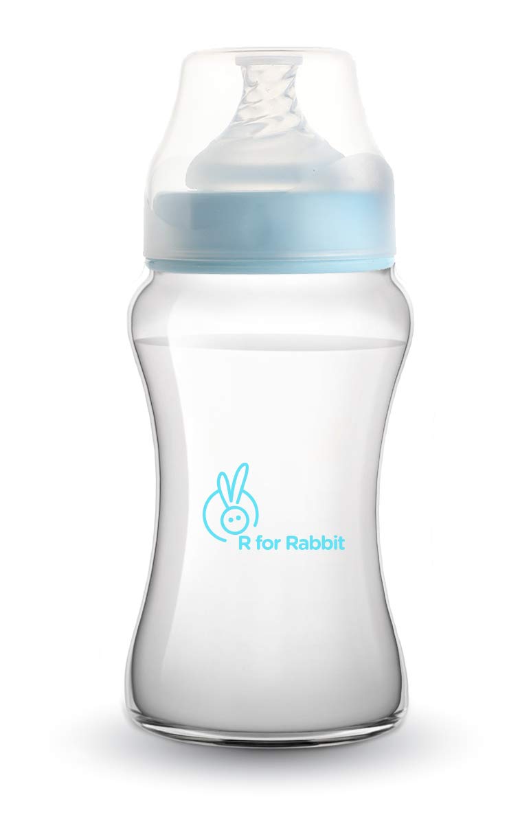 R FOR RABBIT First Feed Polypropylene Feeding Bottle For Babies - Blue 250ml 6m+