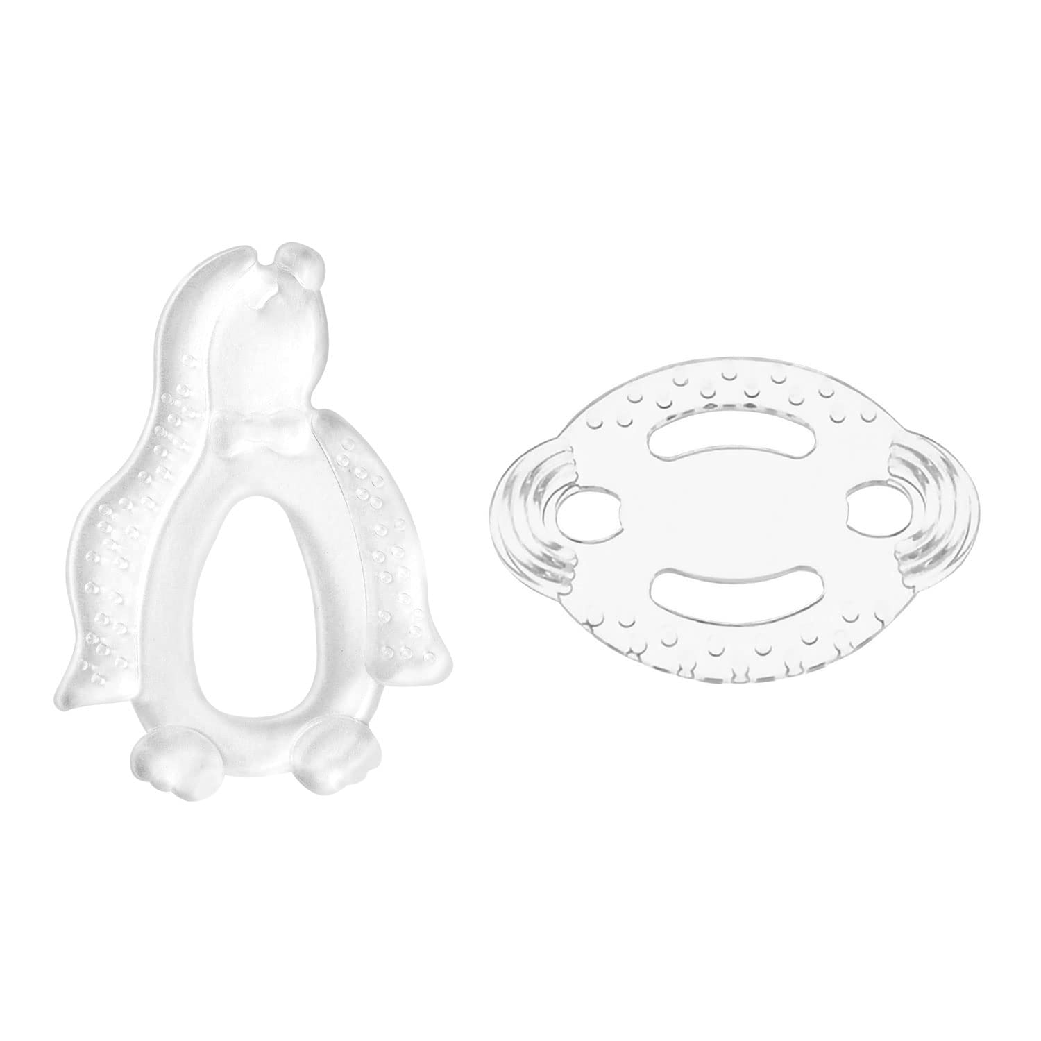 Hopop Easy Grip Silicone Teethers - Transparent 4m+