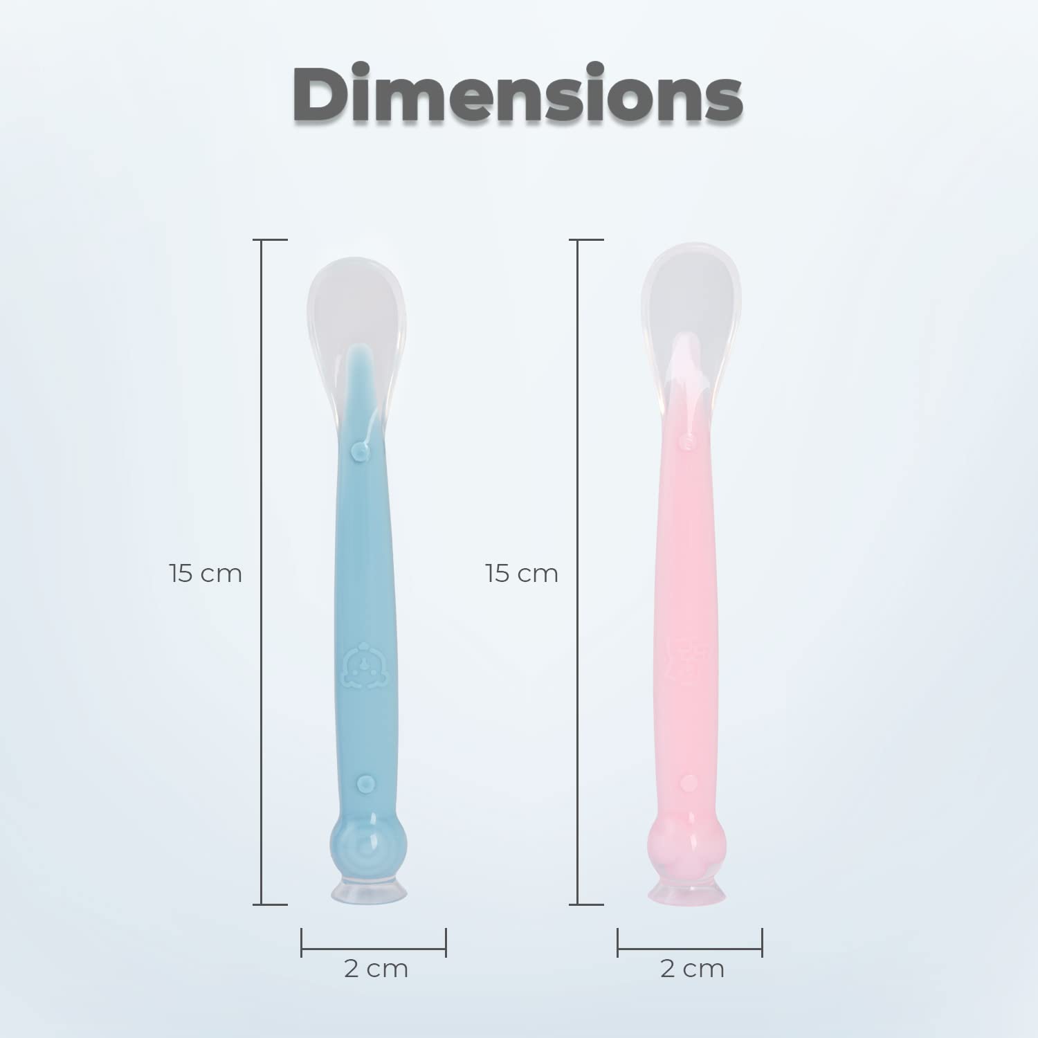 R FOR RABBIT Safe Feed Silicon Spoon For Babies, 2pcs - Pink & Blue 6m+