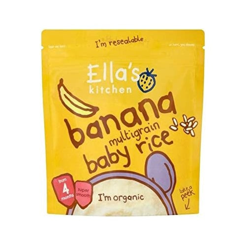 Ella's Kitchen Organic Banana Multigrain Baby Rice Porridge For Babies - 125g 4m+