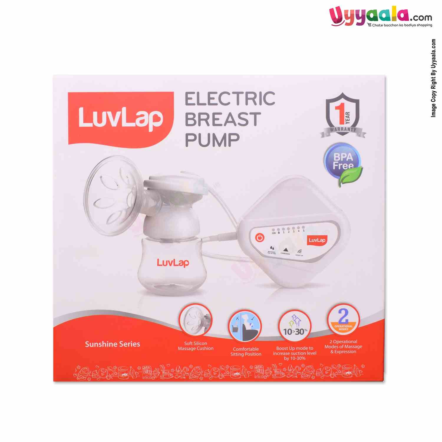 LUVLAP Electric Breast Pump Sun Shine Series