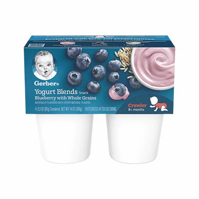 GERBER Yogurt blends - blue berry with whole grains, naturally flavored baby snack - 396g