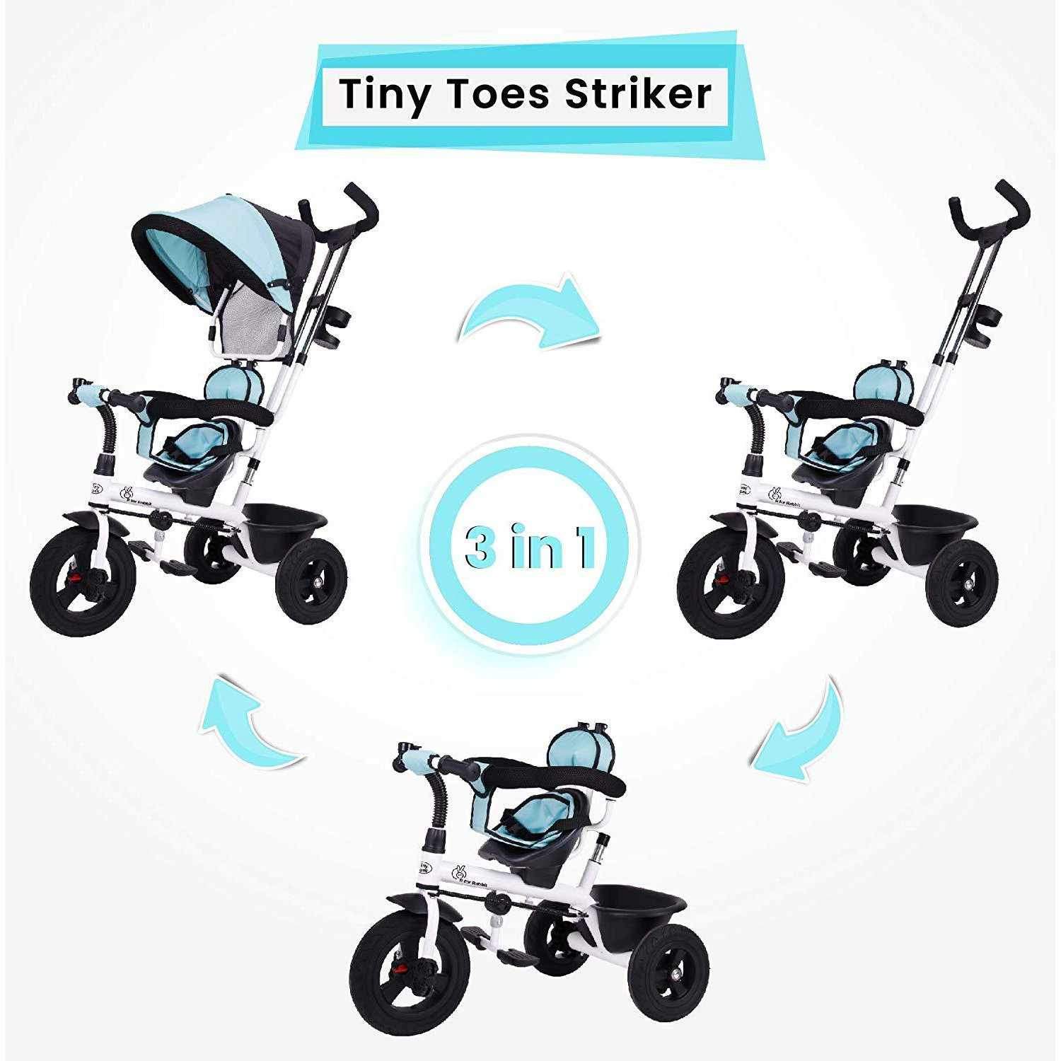 R for Rabbit Tiny Toes Sportz Baby Tricycle for Kids with Parental Control & Sun Proof Canopy