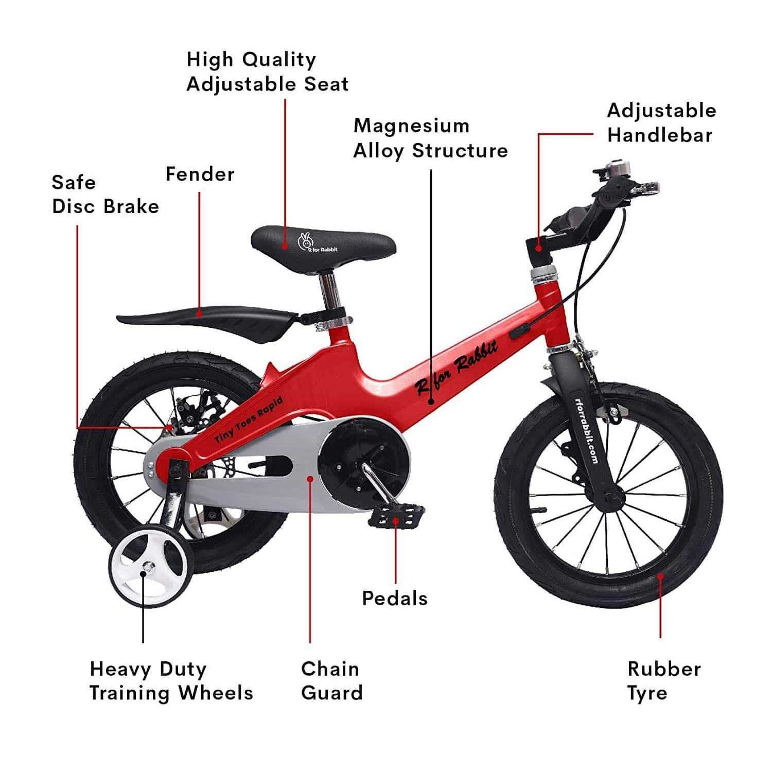 R FOR RABBIT Tiny Toes Rapid Plug and Play Kids Bicycle 14 inch T for 3 to 5 years