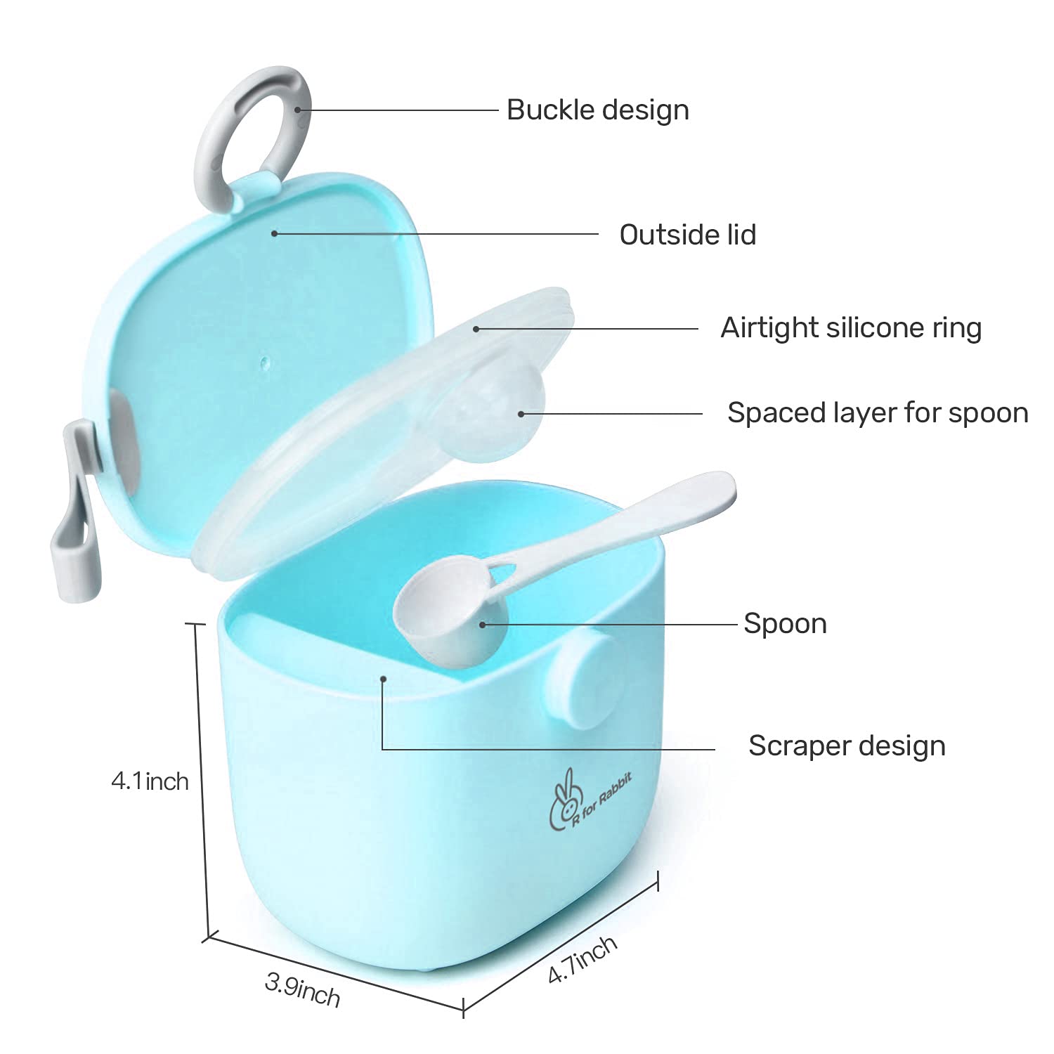 R FOR RABBIT First Feed Box (Feeding Bowl) For Babies - Blue, 0m+