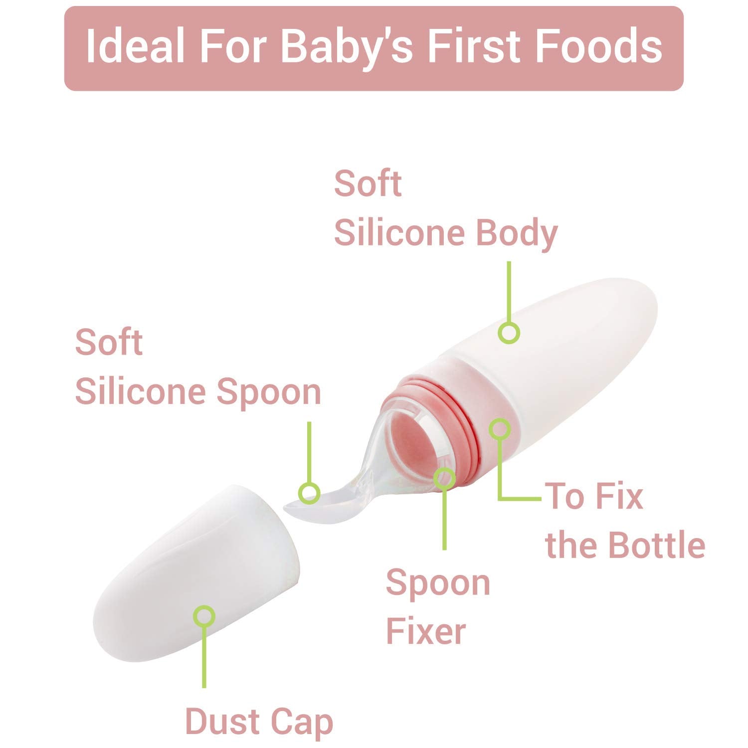 R for Rabbit First Feed Silicone Feeding Spoon for infant Baby 4 months +