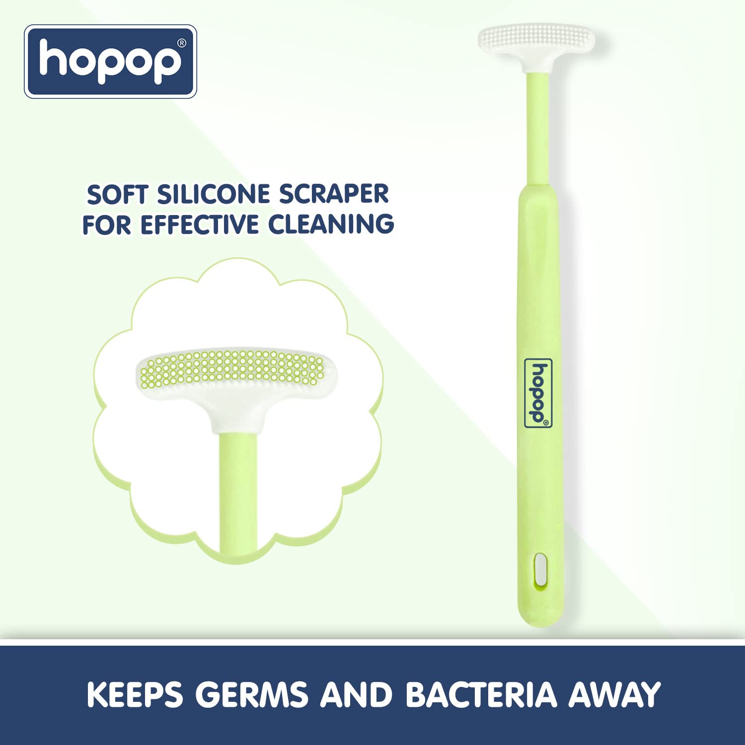 Hopop Soft & Gentle Tender Tongue Cleaner For Babies - Green 6m+