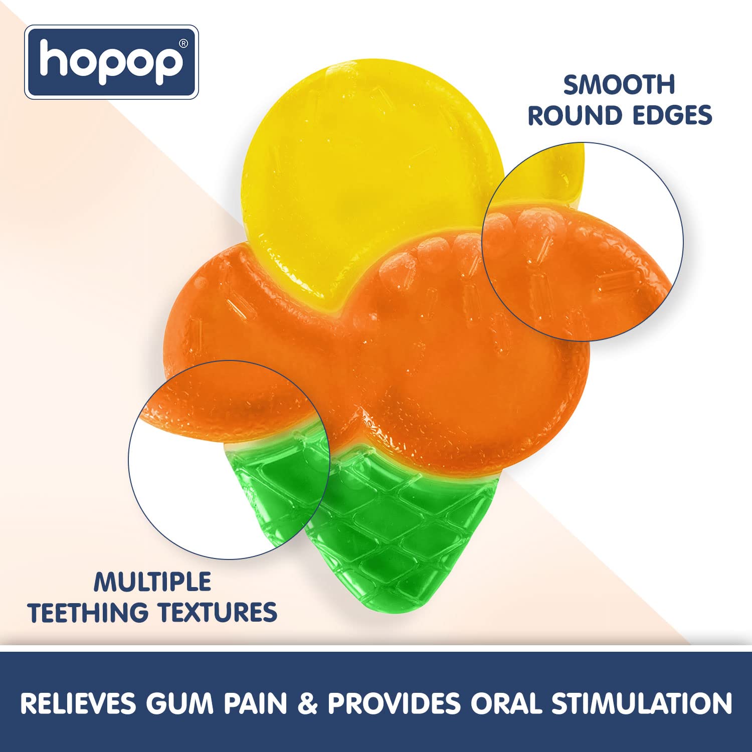 Hopop Easy Grip Water Filled Cooling Teether For Babies - Softy 4m+