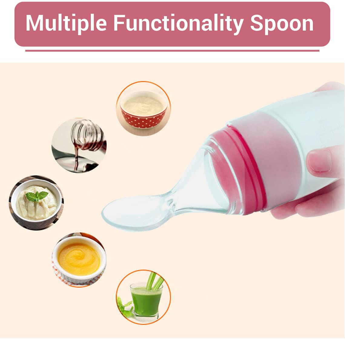R for Rabbit First Feed Silicone Feeding Spoon for infant Baby - 4 months +