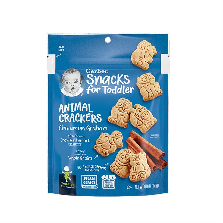 Buy Gerber Animal Crackers Cinnamon Graham flavored Biscuit Snacks for Baby - 170gms Online in India at uyyaala.com