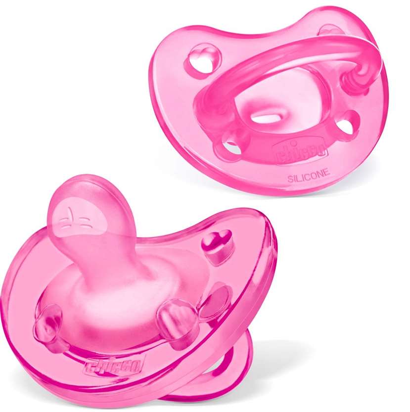 Soft silicone soother for babies, Pink