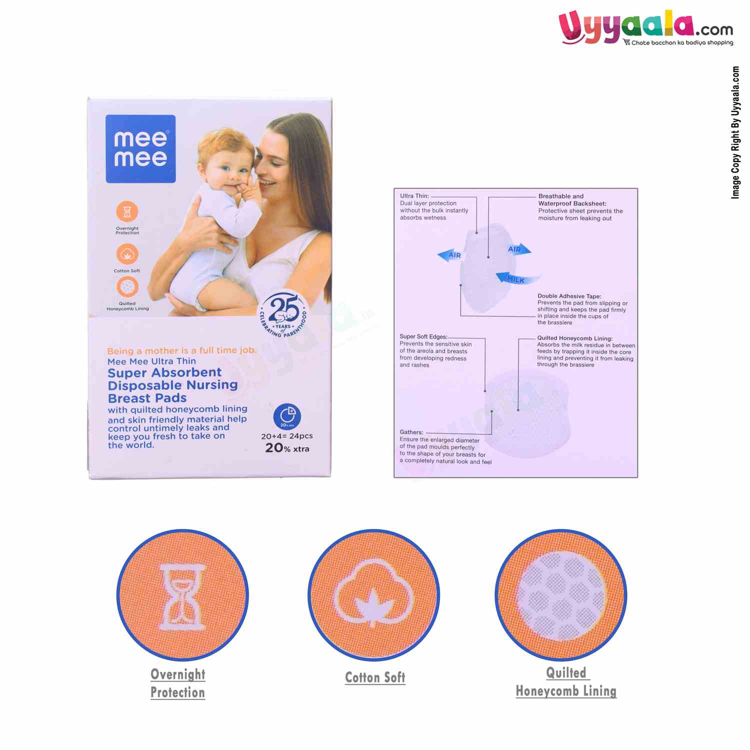MEE MEE Super Absorbent Disposable Nursing Breast Pads - 24pcs