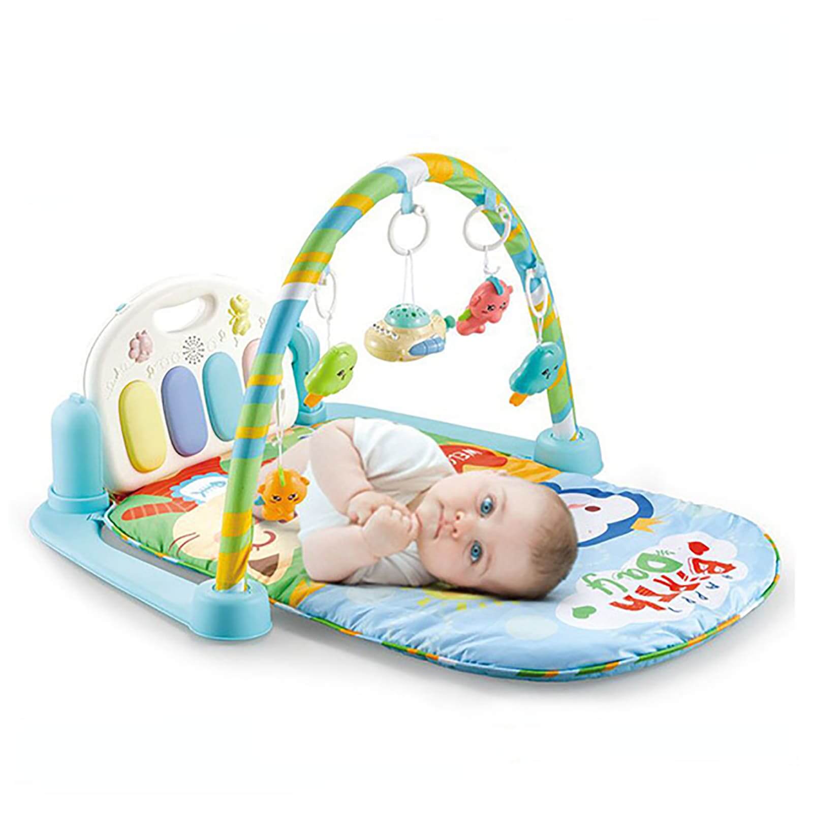 5 in 1 RC projection pedal piano for babies to sit and play with rattles and music