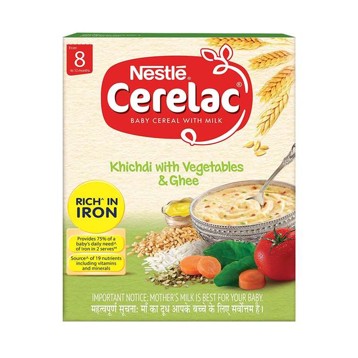 Buy Nestle Cerelac Baby Cereal with Milk, Khichdi, Vegetables & Ghee Online in India at uyyaala.com