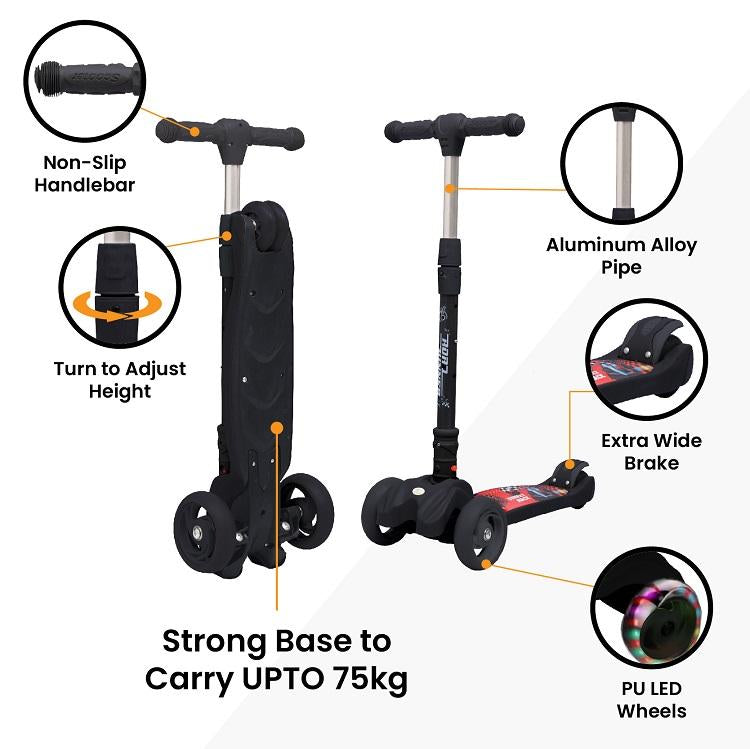 Buy R for Rabbit Road Runner Kid's Skating Scooter with height adjustment - Black, 3years & above Online in India at uyyaala.com