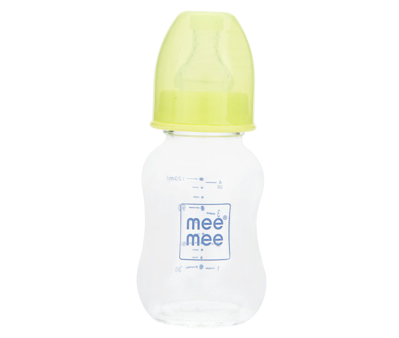 MEE MEE Premium glass feeding bottle for babies, 120ml - green