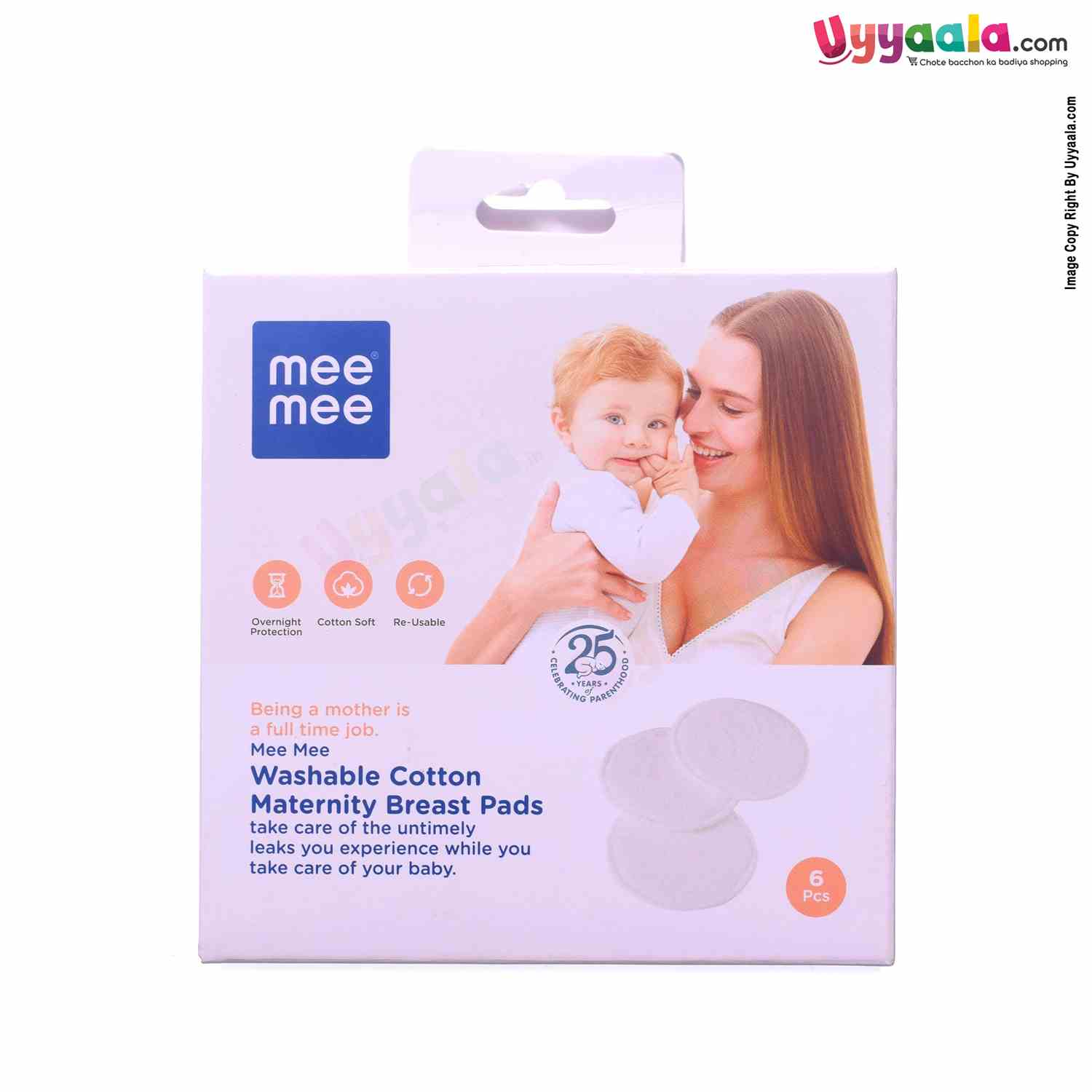 MEE MEE Washable Cotton Maternity Breast Pads - 6pcs