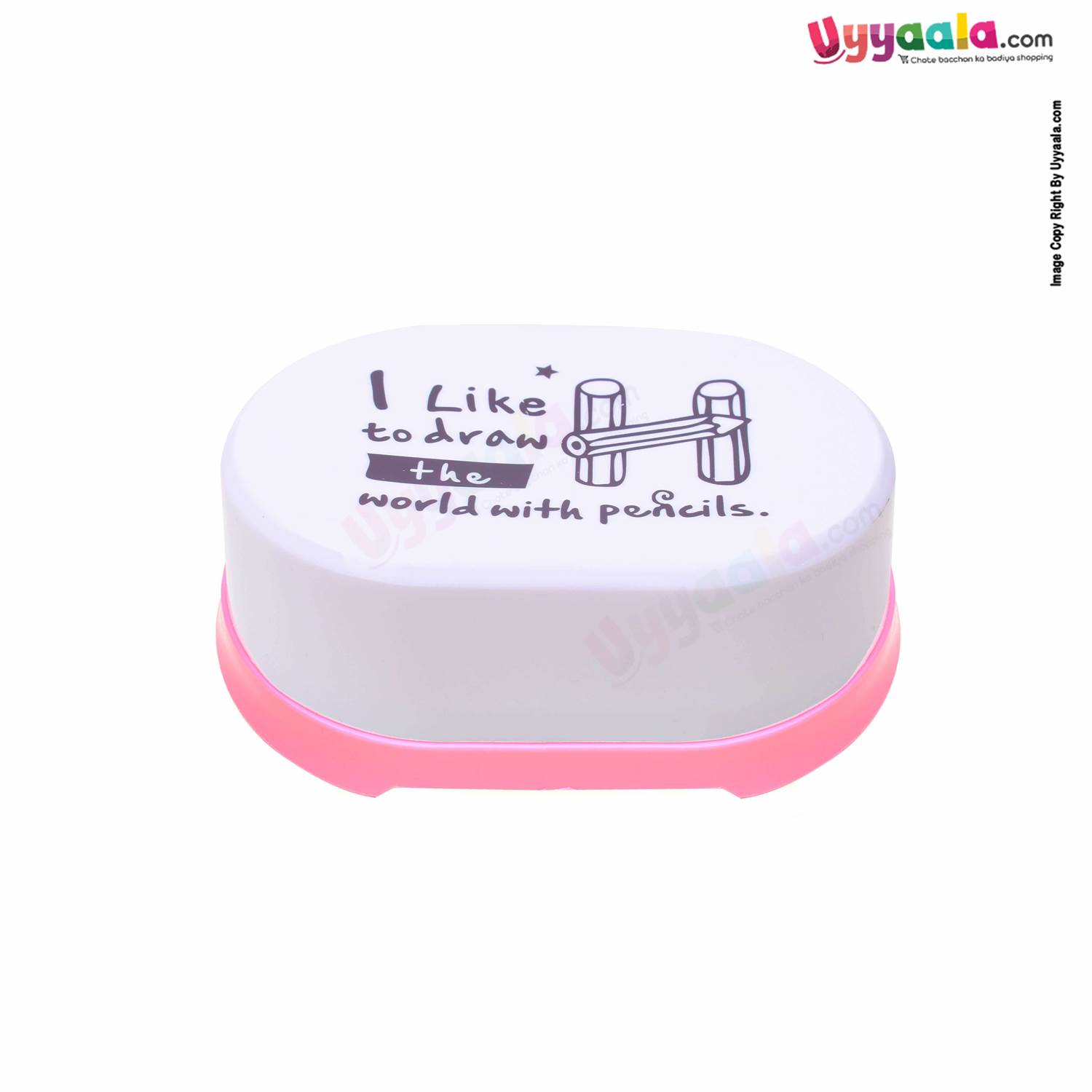 Baby Soap Box with Alphabet print - Pink & White